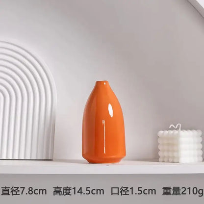 Decorbites luxury modern ceramic flower vase orange features a sleek glossy tapered ceramic vase in vibrant orange