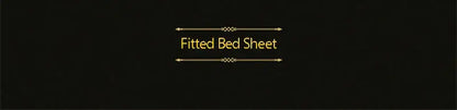 Gold-colored fitted bed sheet text on black background for DecorBites luxury mulberry silk bedding set queen king size