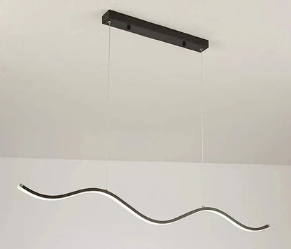 Modern black and white wavy led pendant light with sleek minimalist design for dining room luxury nordic chandeliers by DecorBites