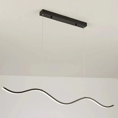 Modern black and white wavy led pendant light featuring sleek minimalist design for luxury nordic chandeliers dining room use
