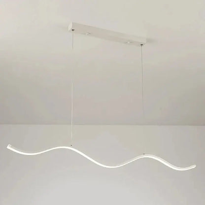 Modern white led pendant light with sleek wavy design and minimalist ceiling mount for dining room nordic chandeliers