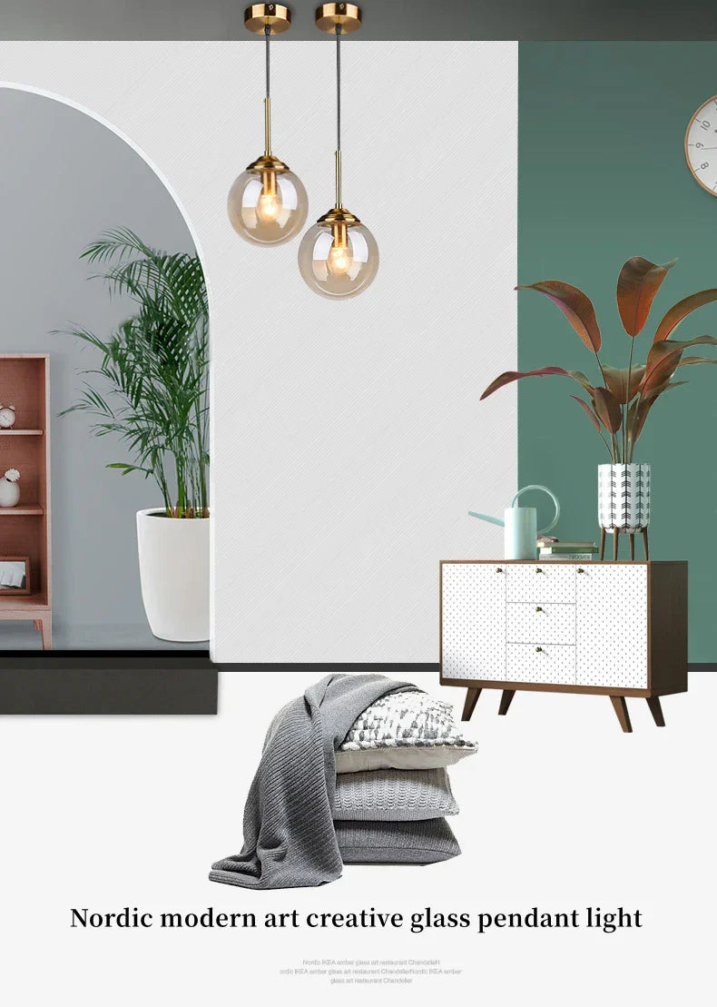 DecorBites™ luxury Nordic led chandelier with clear glass shades and gold metal fixtures ideal for dining room lighting