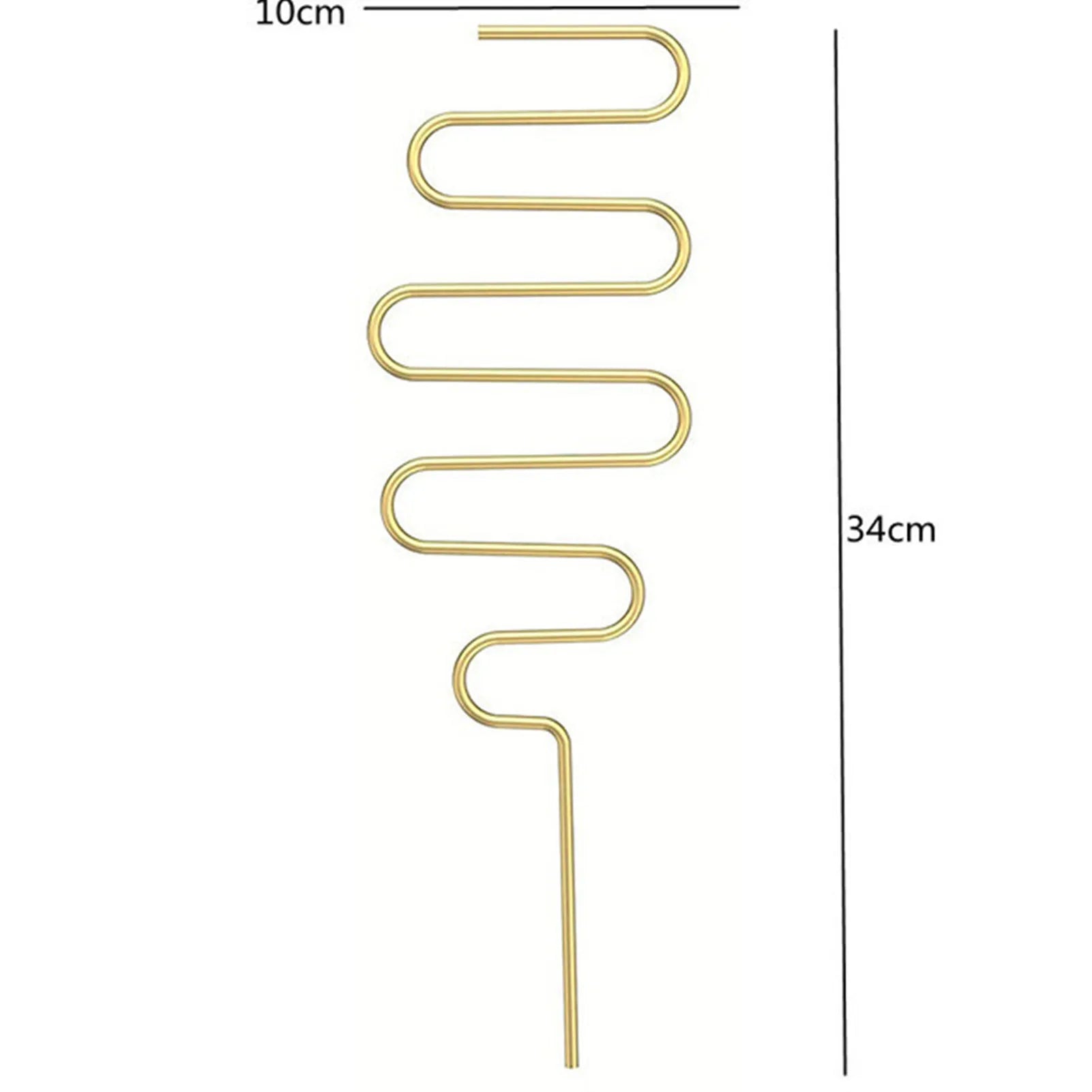 DecorBites metal garden plant stand 34cm tall gold-colored metal garden plant with serpentine design for indoor outdoor use