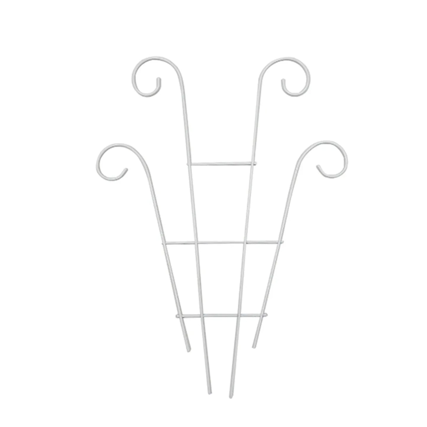 White metal garden plant stand with curved decorative tops for indoor and outdoor use by decorbites metal garden plant