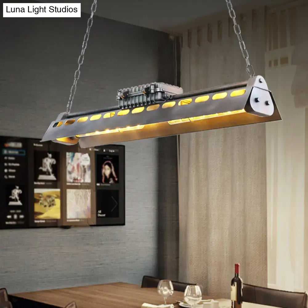 Decorbites metal island lighting fixture with matte black finish and exposed edison bulb for head restaurant billiard use