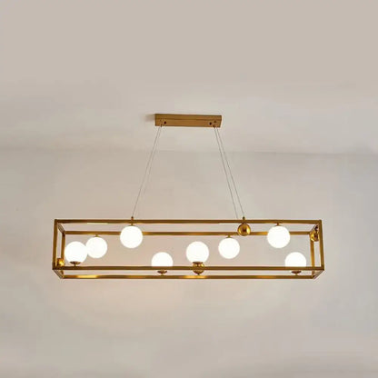 Decorbites metal pendant light with gold-toned frame and milk glass shade globes for industrial dining rooms