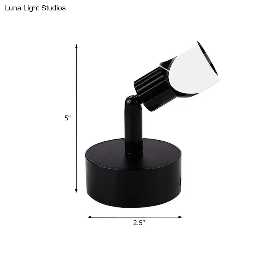Contemporary style black and white led wall lamp with direct wired electric spotlight and adjustable sleek design
