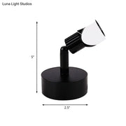 Contemporary style black and white led wall lamp with direct wired electric spotlight and adjustable sleek design
