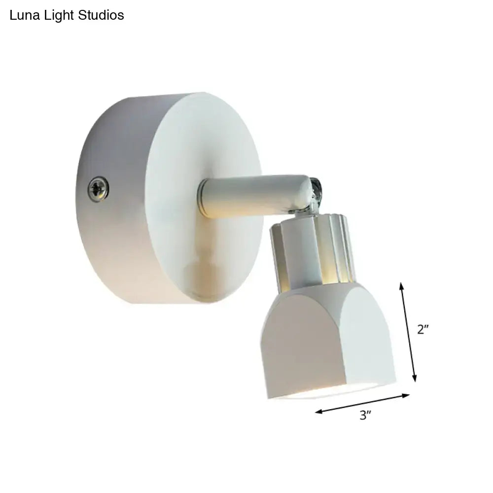 Contemporary style black and white direct wired electric wall lamp with matte finish for bedroom spotlight use