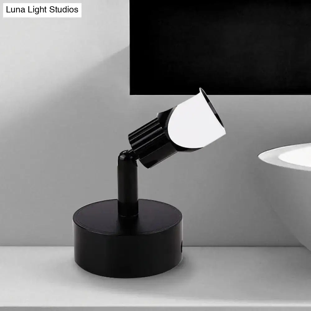 Contemporary style black wall lamp with direct wired electric design and adjustable spotlight for bedroom use