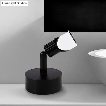 Contemporary style black wall lamp with direct wired electric design and adjustable spotlight for bedroom use