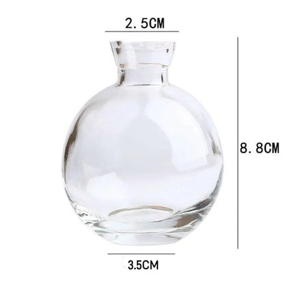 Clear glass spherical vase with short neck and rounded base by decorbites for home decor use