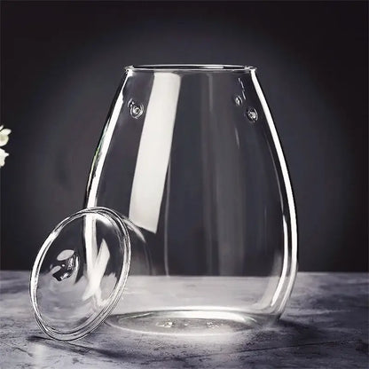 Decorbites™ mini glass terrarium with embossed clear glass and lid for fresh green succulent micro landscape glass display