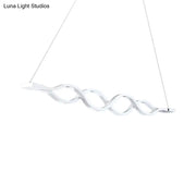 Decorbites minimal 2 4-light white acrylic led island light fixture with warm white wave design 220v-240v 110v-120v