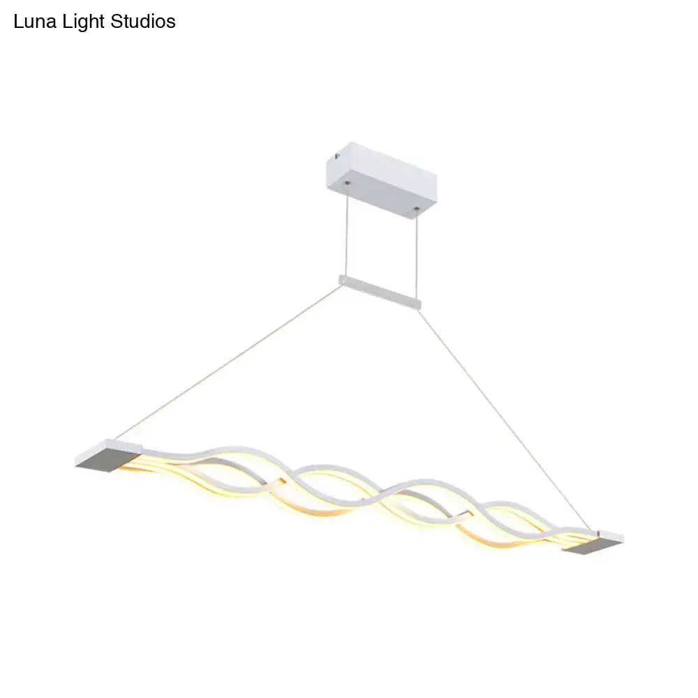 Modern white decorbites minimal 2-4 light acrylic led island light fixture with sleek wavy design and warm white illumination