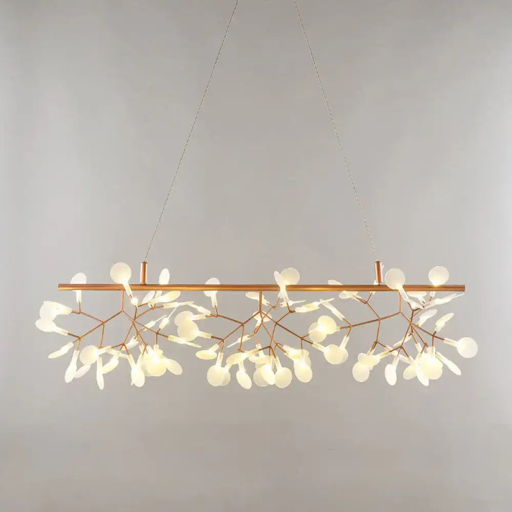 DecorBites minimalist acrylic gold pendant ceiling lamp with copper-toned branch arms and frosted glass orbs ceiling lamp