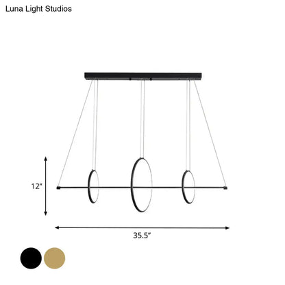 DecorBites minimalist acrylic led pendant lamp in black gold with modern ceiling light design for 110v-120v 220v-240v use