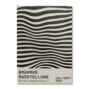 Decorbites™ minimalist black and white canvas print featuring bauhaus exhibition wavy stripes wall art for home decor