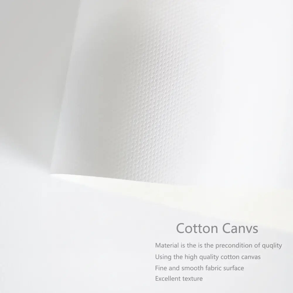 A roll of high-quality white cotton canvas with subtle woven texture for minimalist black and white wall art canvas