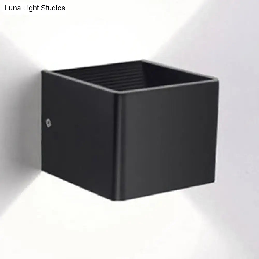 Black matte finish sconce light with slatted interior from decorbites minimalist cube shade for living room decor