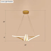 Decorbites minimalist gold twist island light fixture with sleek curved arms metal finish for restaurants lighting