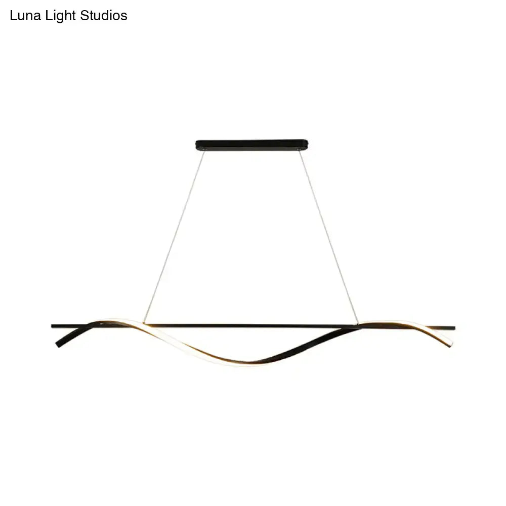 Modern black and gold led hanging island light by decorbites with sleek flowing design for dining room use