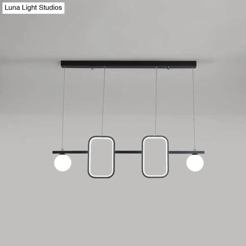DecorBites™ minimalist metal pendant light with symmetrical geometric led panels and cream glass shade with remote control stepless