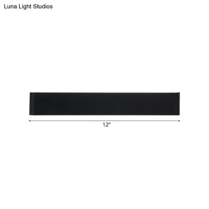 Minimalist black and silver led wall lamp 12 inch rectangular design for living room warm white light