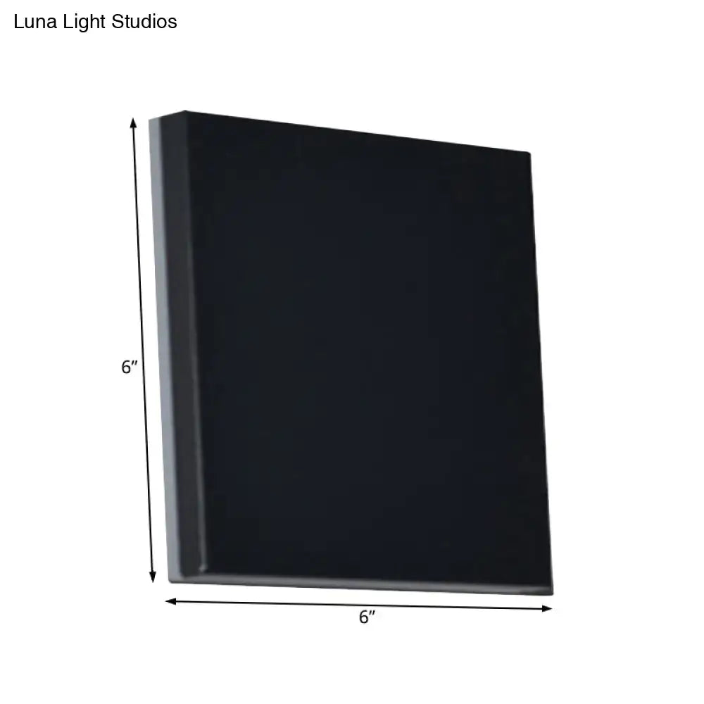 Minimalist black 6-inch square wall washer light with smooth matte finish for living room sconce lighting