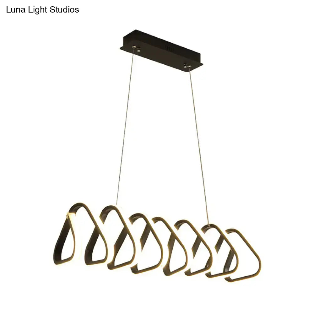 Decorbites™ minimalistic black metal led island light fixture with glowing gold triangular lights for dining room ceilings