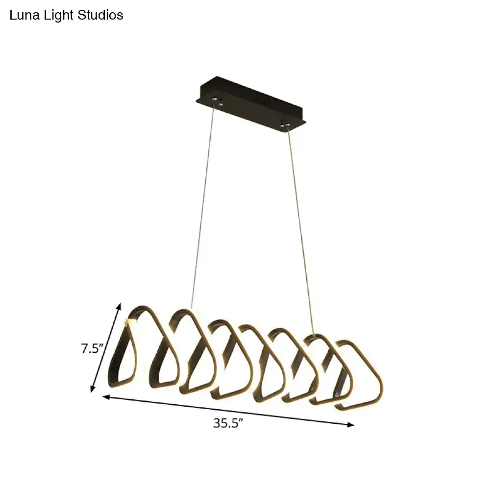 Decorbites minimalistic metal led island light fixture in gold with triangular design for dining room ceilings