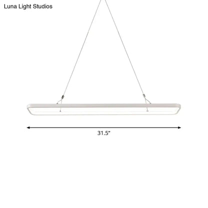 Decorbites™ minimalistic white rectangular led pendant light with acrylic shade warm white compatible with 110v-120v and 220v-240v