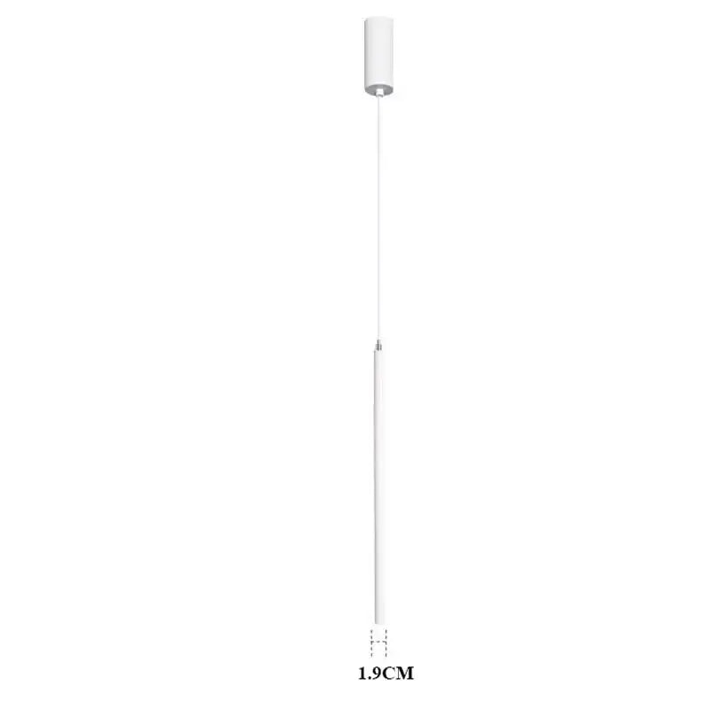 White cylindrical decorbites™ modern 2cm led pendant light with sleek minimalist design and 1.9cm height for kitchen islands