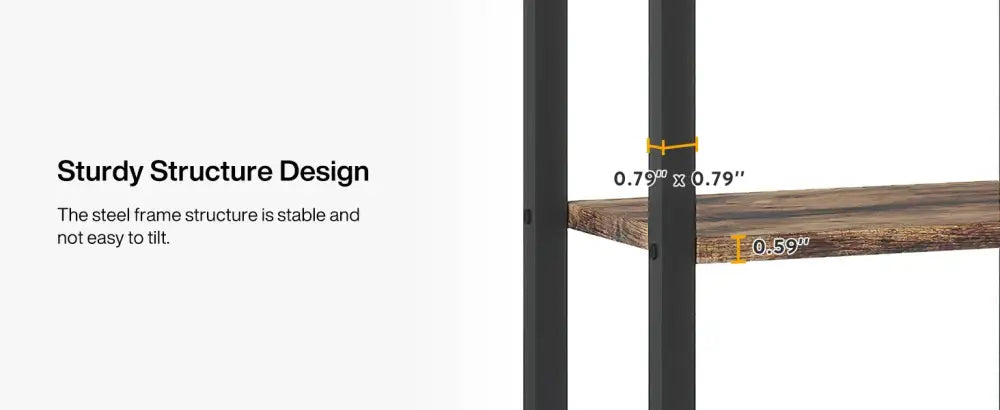 Black steel frame decorbites™ modern 5-tier tall metal plant stand with rustic brown wooden plant shelves