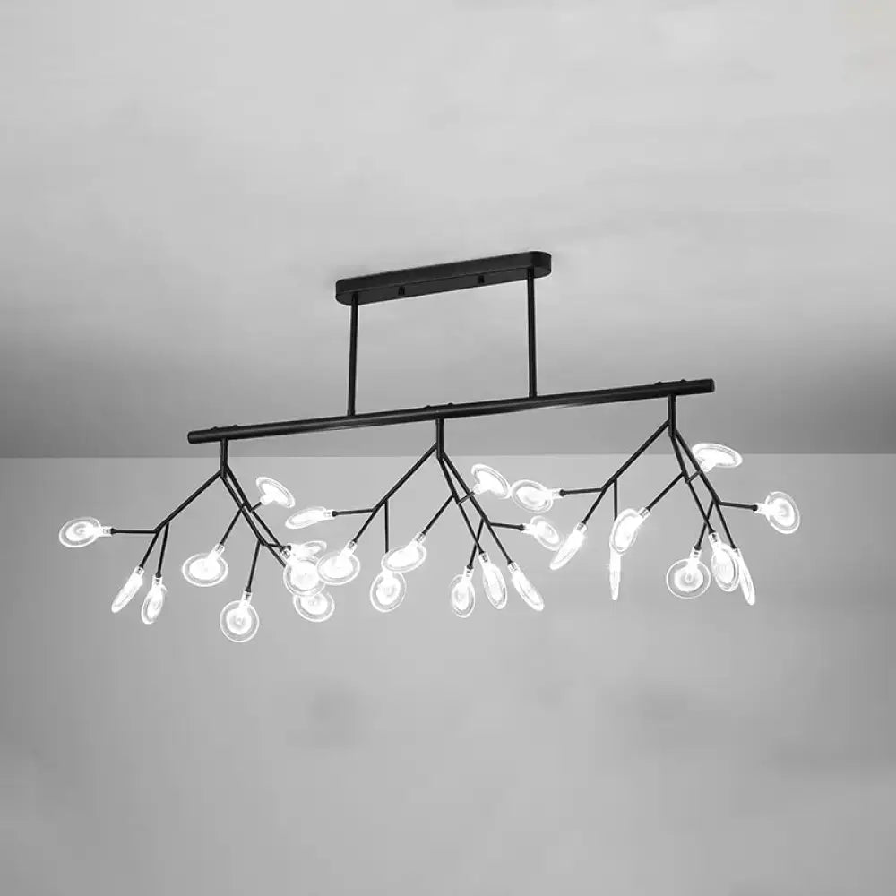 DecorBites modern black metal pendant light fixture with 27 frosted glass globe led bulbs for living room use