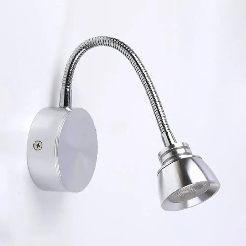Modern chrome led wall light with adjustable arm silver metallic aluminum wall light by decorbites for bedroom sconce