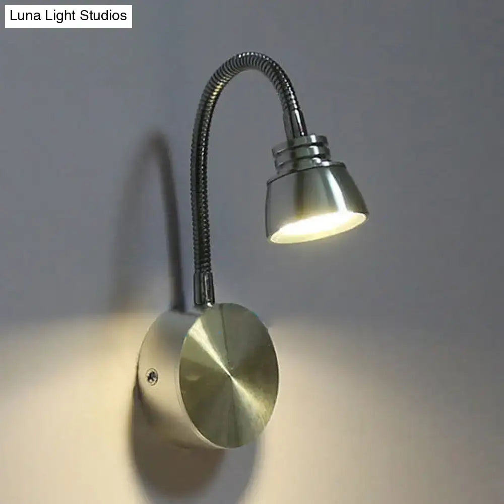 A modern chrome led wall light with adjustable arm and metallic finish for bedroom decor by decorbites modern aluminum
