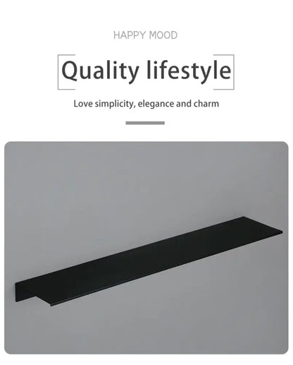 Black minimalist aluminum alloy organizer shelf with sleek modern design from DecorBites™ in black and white finish