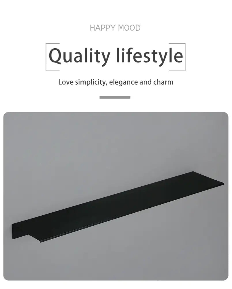 Black minimalist aluminum alloy organizer shelf with sleek modern design from DecorBites™ in black and white finish