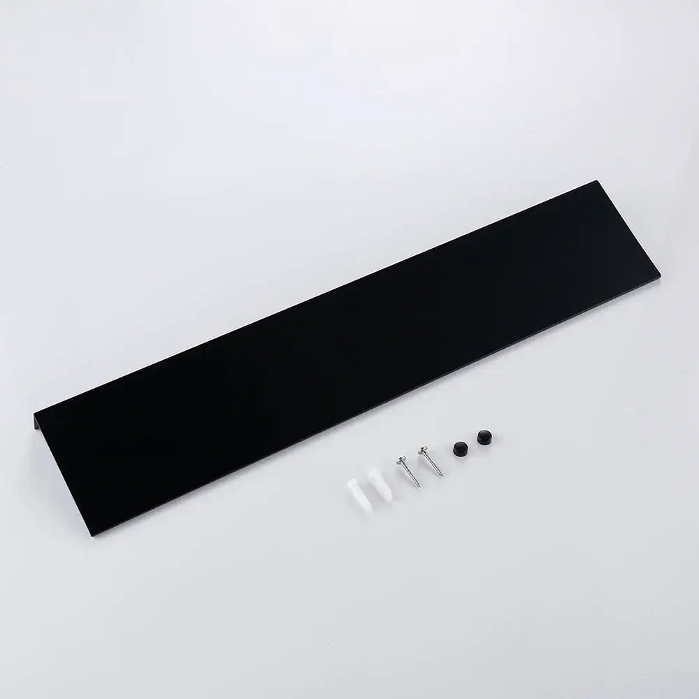 Decorbites™ modern black and white wall-mounted organizer shelf with black glass shelf, black caps, and silver screws aluminum alloy