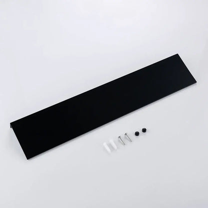 Decorbites™ modern black and white wall-mounted organizer shelf with black glass shelf, black caps, and silver screws aluminum alloy