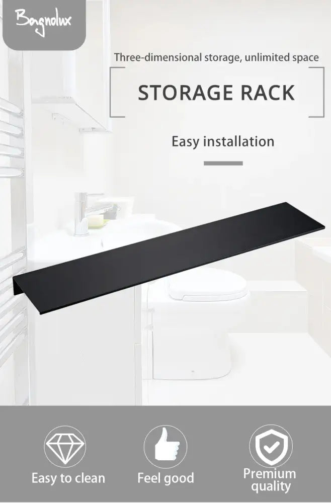 Decorbites™ modern black and white wall-mounted organizer shelf with sleek aluminum alloy storage rack design