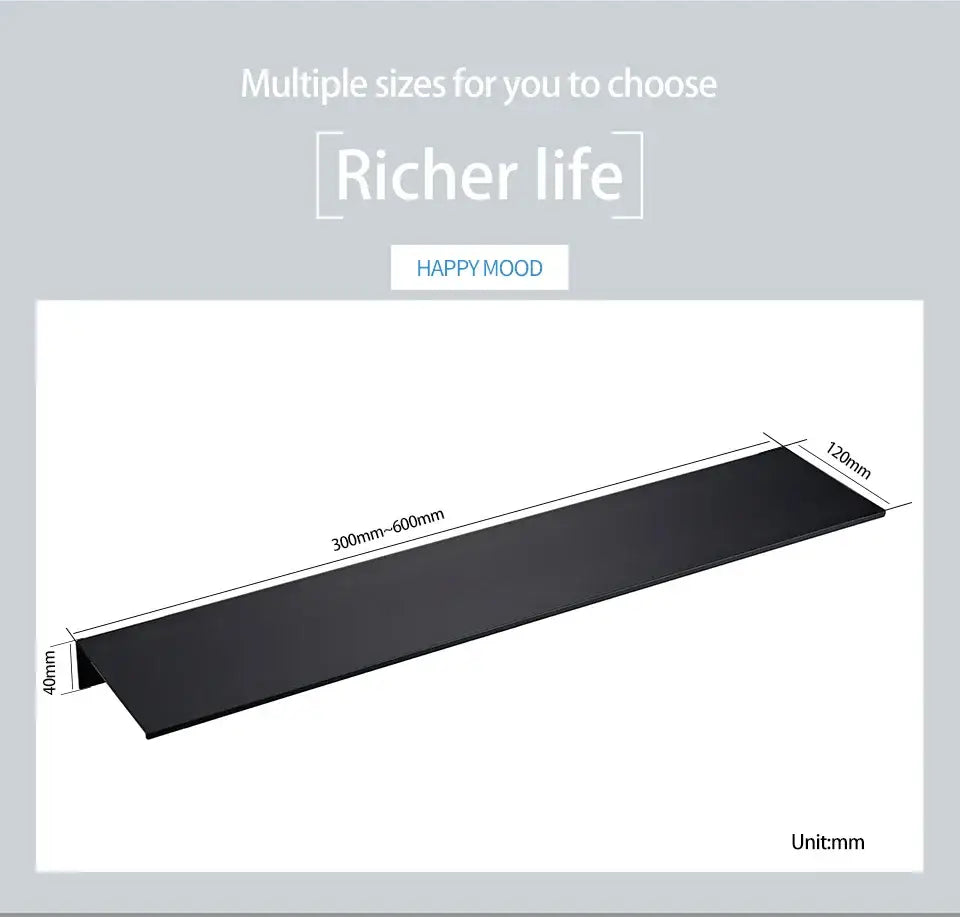 Decorbites™ modern black and white wall-mounted organizer shelf made of sleek aluminum alloy with varied rectangular dimensions