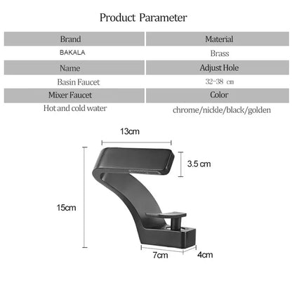 Black bathroom sink faucet decorbites™ modern black bathroom brass mixer with sleek design and adjustable hot cold hole