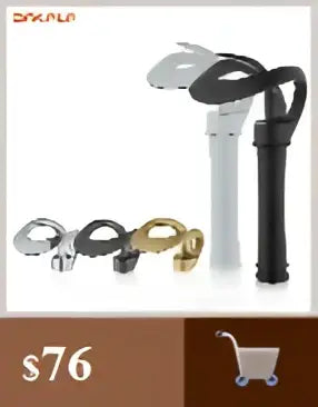 Black coiled cable with metallic connectors for decorbites™ modern black bathroom sink faucet installation