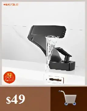 Decorbites™ modern black bathroom sink faucet with sleek black inkjet printer style design and visible paper tray