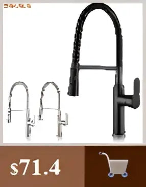 DecorBites™ modern black bathroom sink faucet with black matte finish, sleek curved spout, and two side handles
