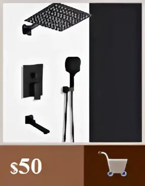 Decorbites modern black bathroom sink faucet set with matte finish featuring sleek black bathroom showerhead and faucet