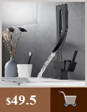 DecorBites modern black bathroom sink faucet with black matte finish and integrated brush holder for sleek design