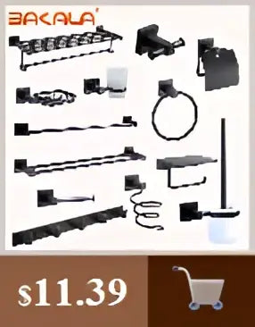 Decorbites™ modern black bathroom sink faucet with sleek black metal hardware set for a modern black bathroom design